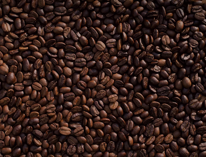 A cup of Cedar Hollow coffee photographed from above on a wooden table